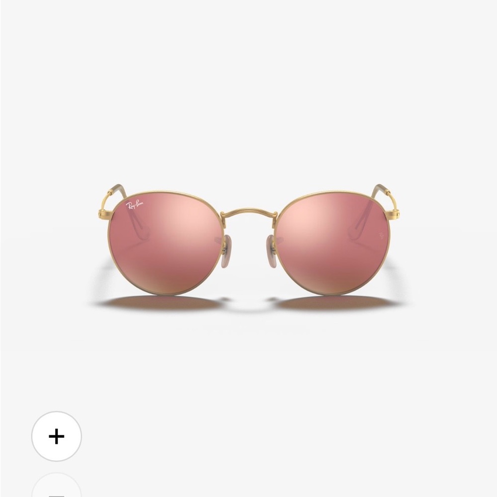Ray-Ban Gold Frame Sunglasses with Pink Lenses